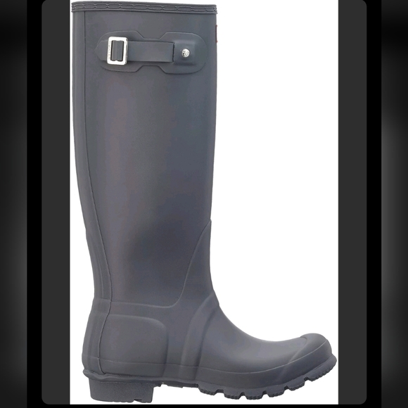 Hunter Original Tall Ladies Dark Slate Rain Boots - Picture 7 of 16